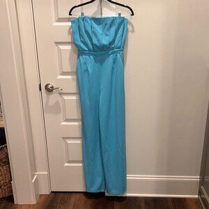 Pleated Blue Jumpsuit